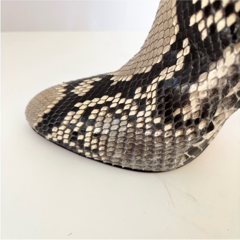 Jimmy Choo Ankle Boots Stiletto Python Snakeskin Archival Leather Black Size 40 - Picture 11 of 15